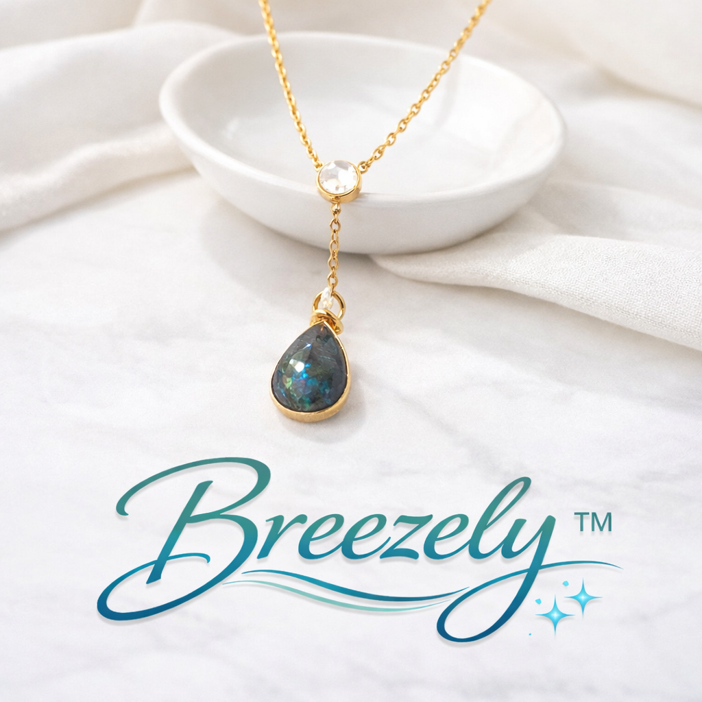 Breezely™ Black Onyx & Gold Plated Necklace – Bold & Sophisticated Design with a Touch of Luxury