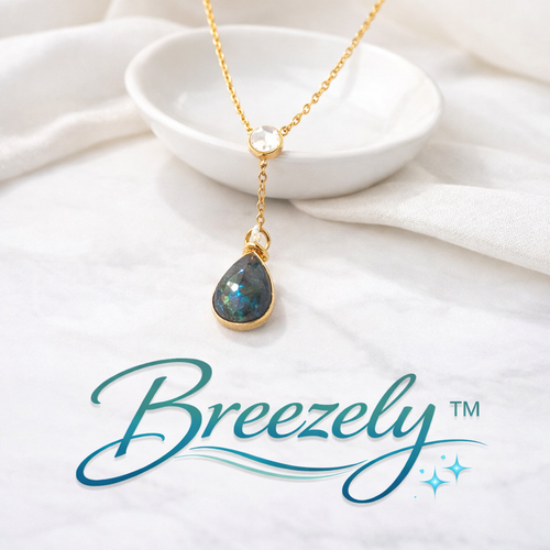 Breezely™ Black Onyx & Gold Plated Necklace – Bold & Sophisticated Design with a Touch of Luxury