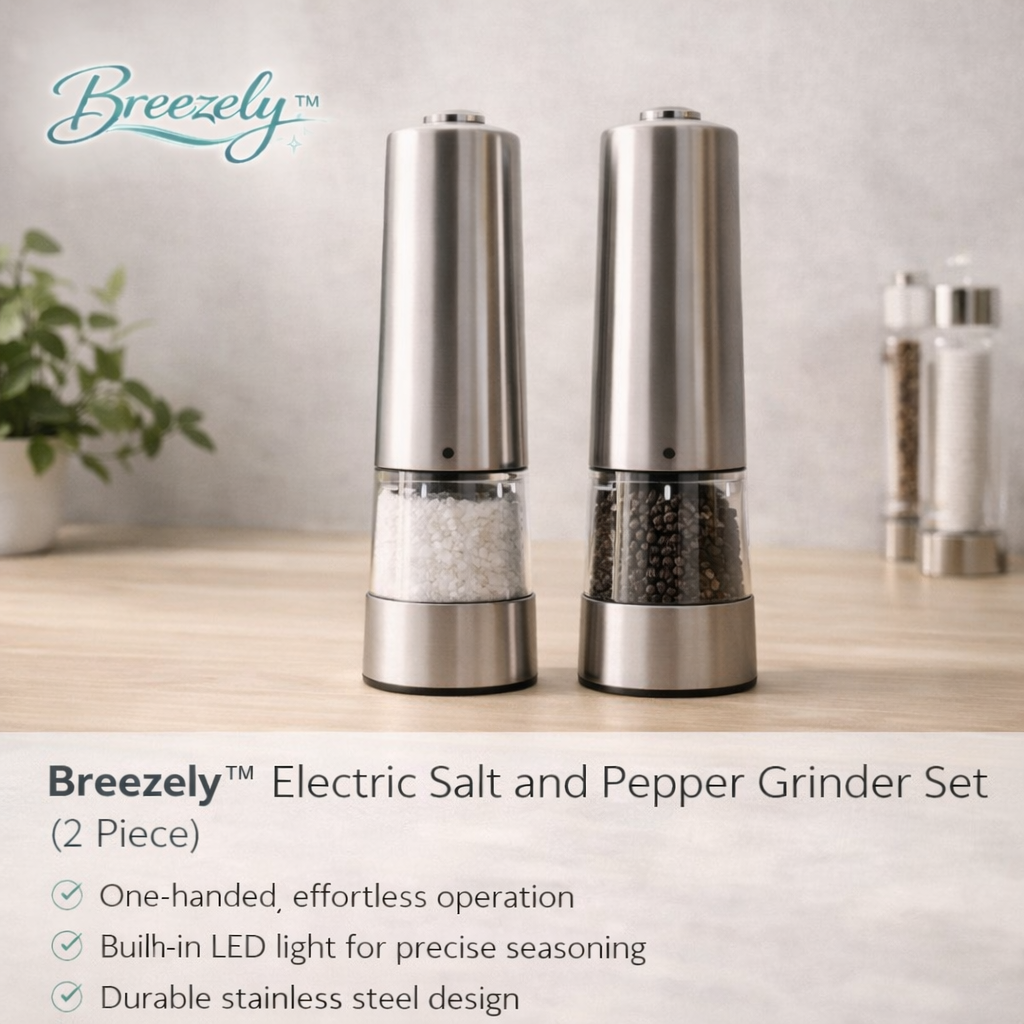Breezely™ Electric Salt and Pepper Grinder Set (2-Piece)