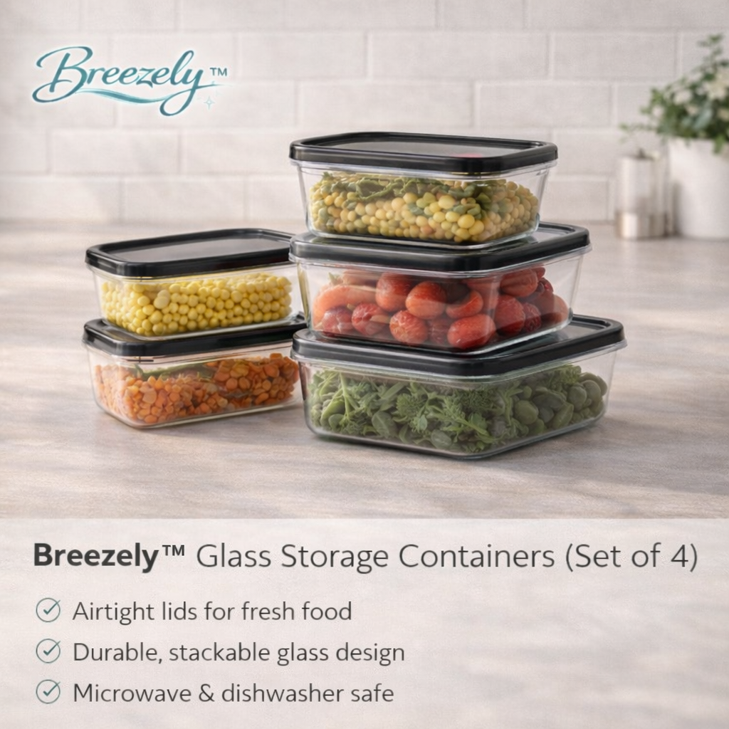 Breezely™ Glass Storage Containers (Set of 5)